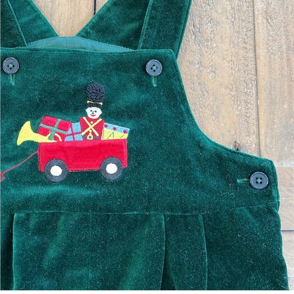 Talbots green vintage Christmas shortall romper nwt - Picture 2 of 5